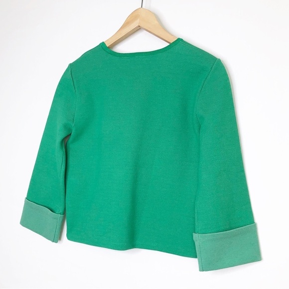 Anthropologie month green floral, embossed top - Picture 8 of 11